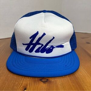 Vintage 1980’s Hilo Hawaii SnapBack Rope Trucker Hat Cap Mesh Blue White